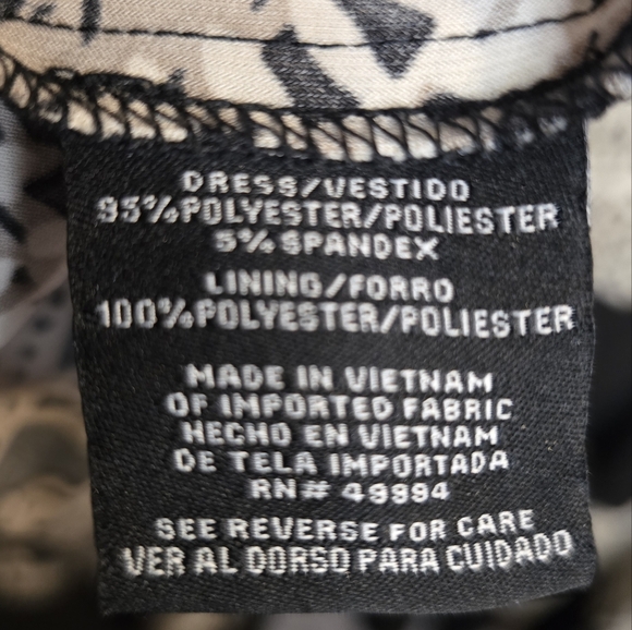 R&M Richards Black Sleeveless Dress With Floral Brown And Cream. Womans Size 14 - Picture 4 of 5